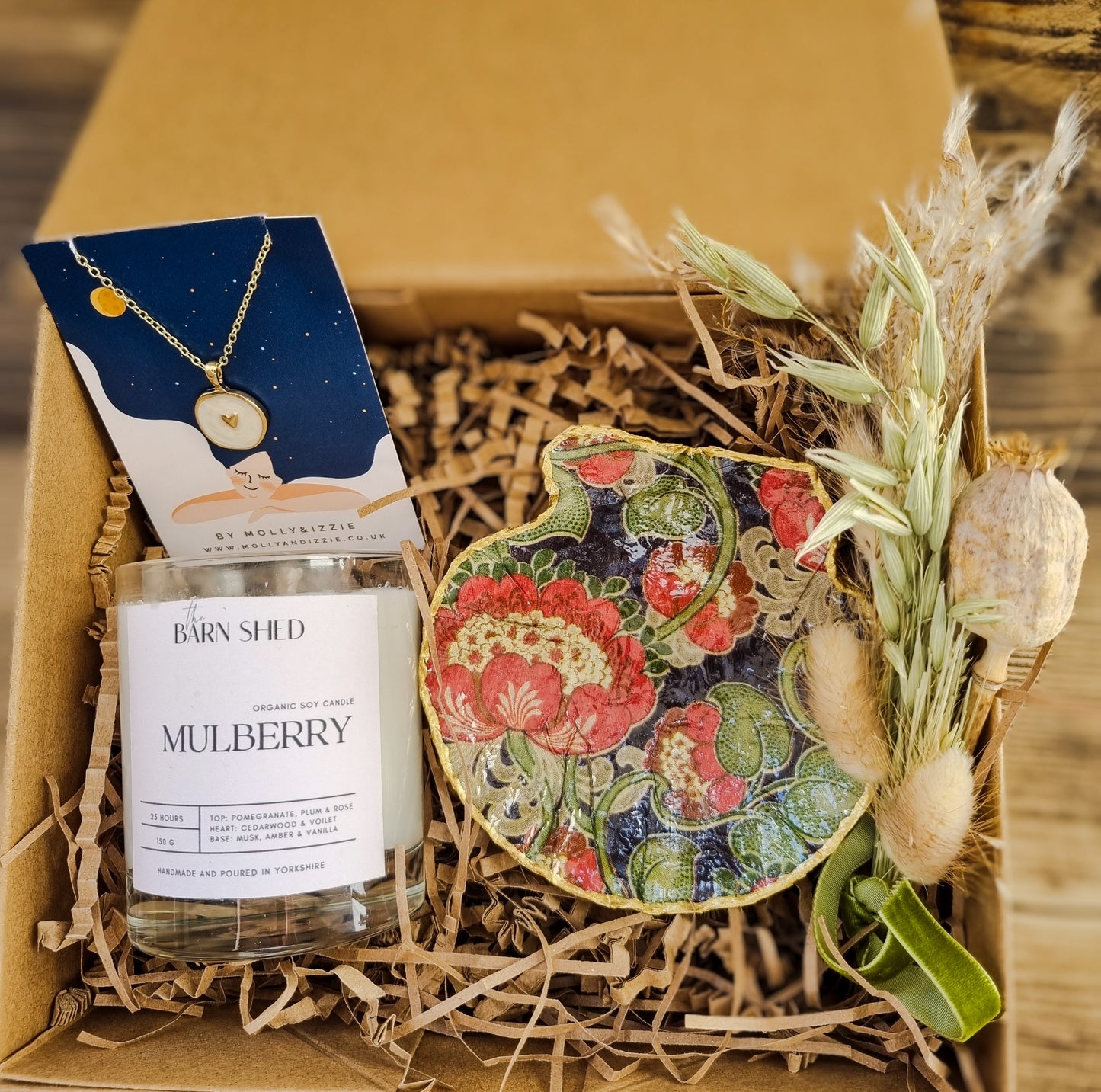 Luxury Candle, Jewellery & Decorative Shell Gift Shell Box | Botanical Gift Box| Handmade Gift| Thoughtul