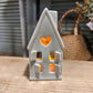 Ceramic House T-light Holder in grey-small - The Barn Shed
