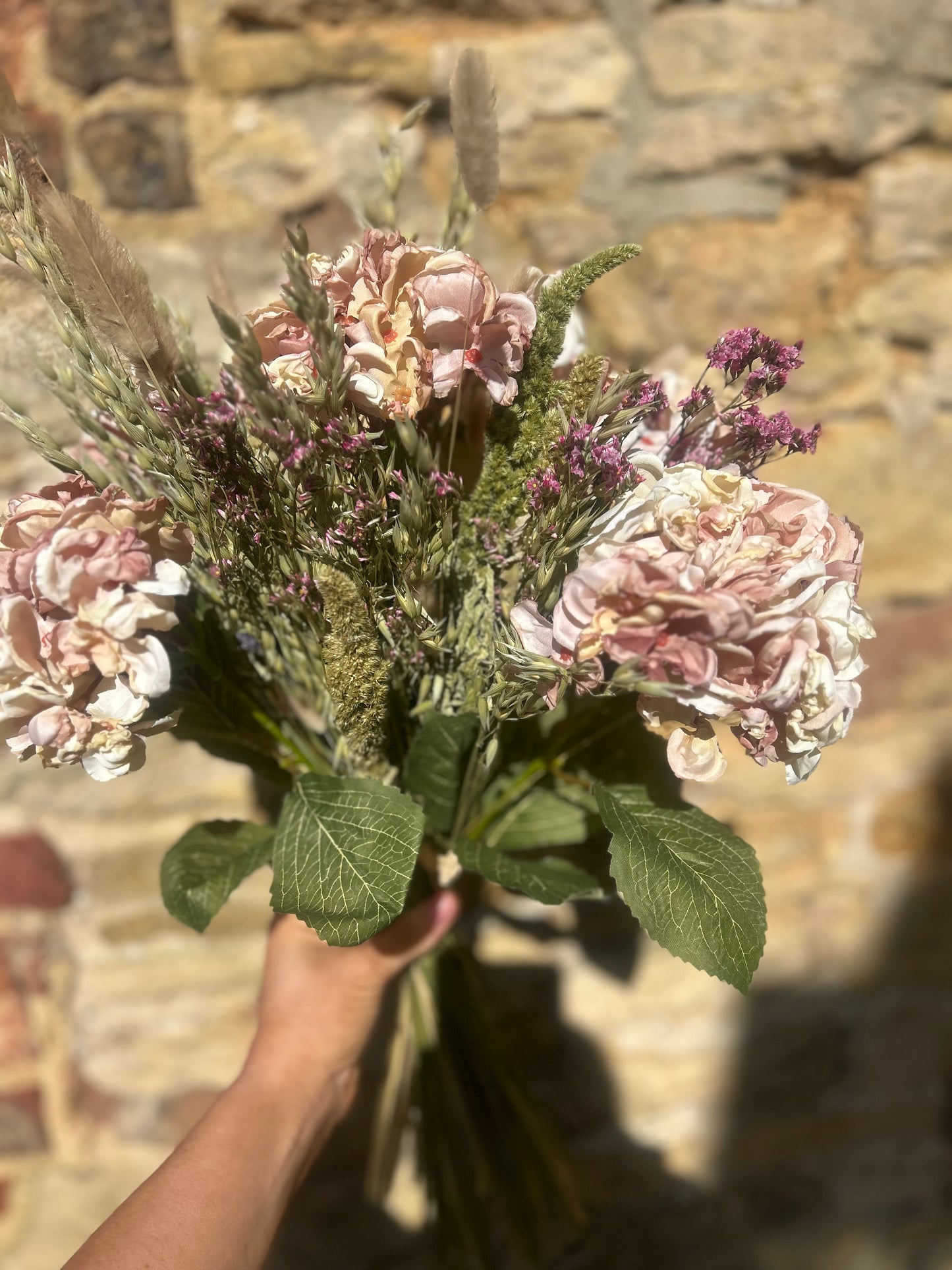 Blush Hydrangea & Dried Flower Bouquet