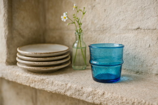 Recycled Ice Blue Small Tumbler Glass