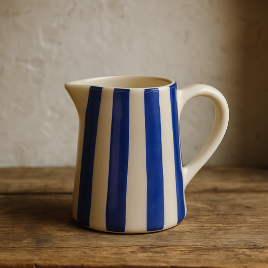 Blue and White Stripe Jug