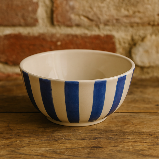 Blue and White Stripe Bowl