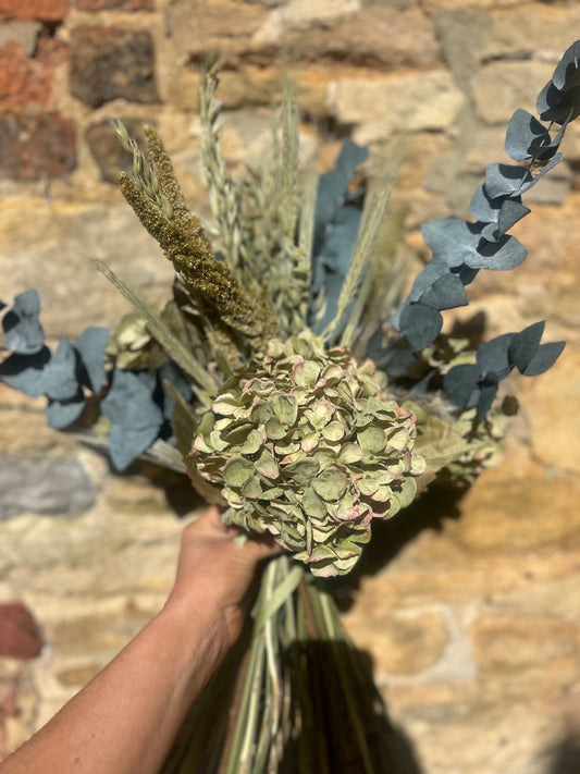 Hydrangea and Dried Flower Arrangement