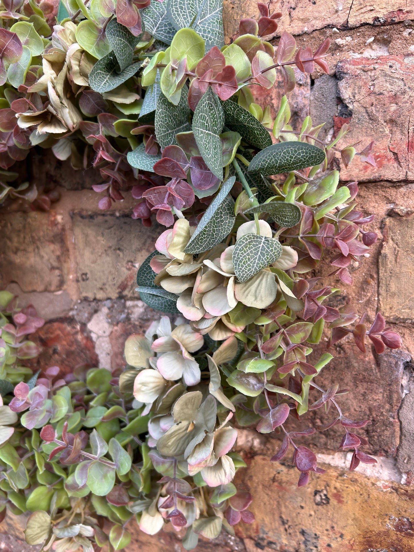 Green Hydrangea & Eucalyptus Artificial Wreath