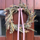 Dried Wildflower Wreath with Velvet Ribbon