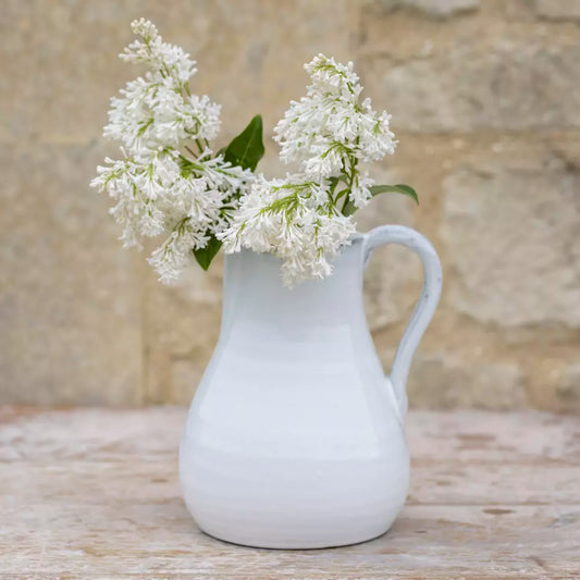 Glazed White Tall Jug