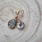 14ct Gold Plated Abalone Shell Drop Earrings