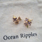 14ct Gold Plated Lilac Flower Stud Earrings