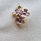 14ct Gold Plated Lilac Flower Stud Earrings