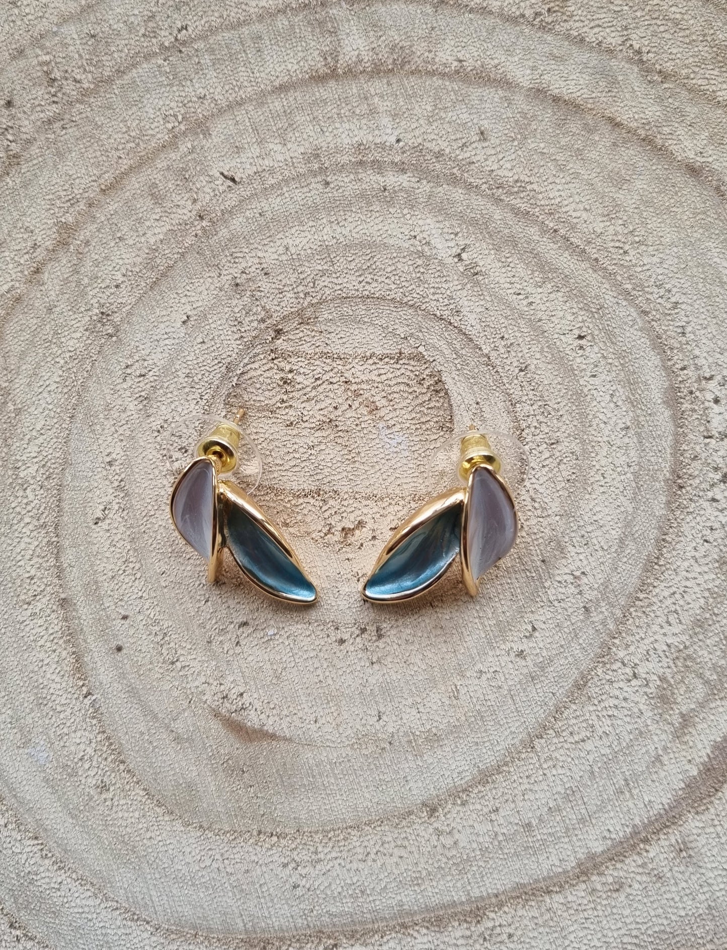 14ct Gold Plated Oil Drip Leaf Earrings