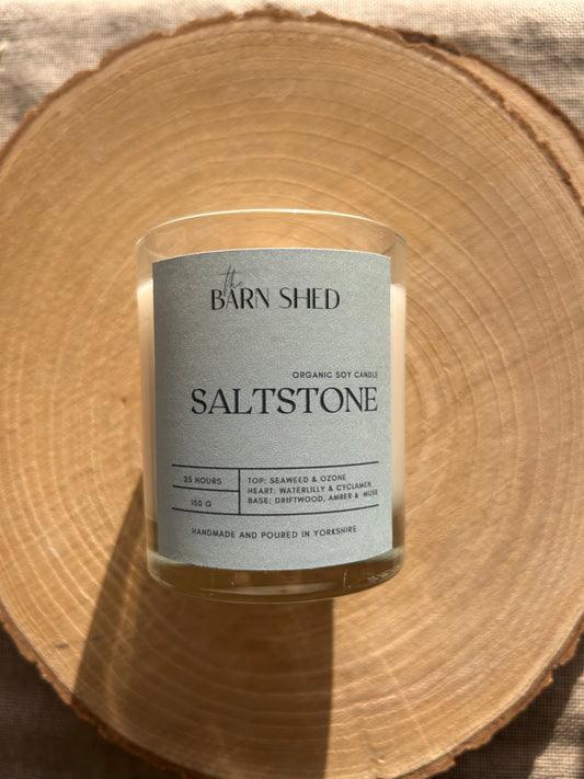 Saltstone Glass Candle