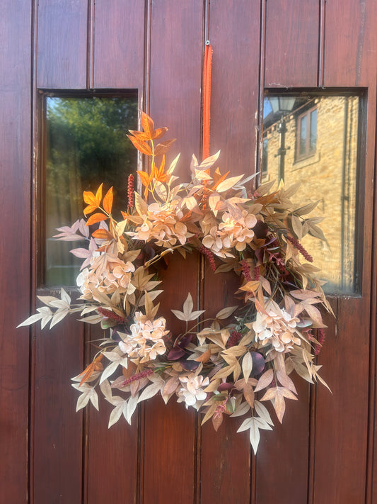 Rustic Autumn Wreath in Artificial Flowers