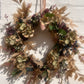 Rustic Autumn Hydrangea  Artificial Wreath- Deep Red and Green