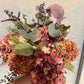 Winter Faux Flower Arrangement-Burnt Orange -Hydrangea, Winter Berry and Daliah