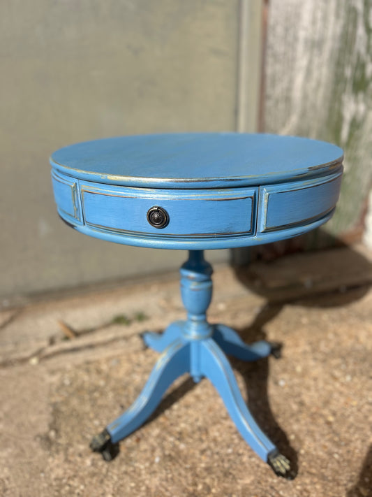 Blue Round Hand Painted Coffee Table