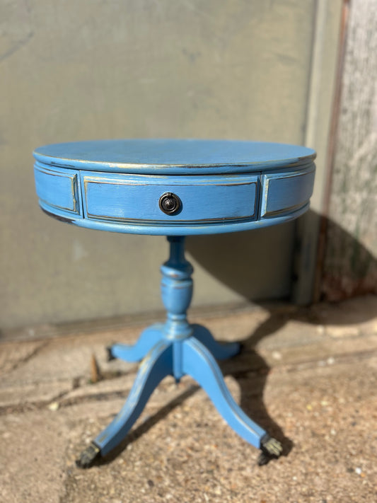 Blue Round Hand Painted Coffee Table