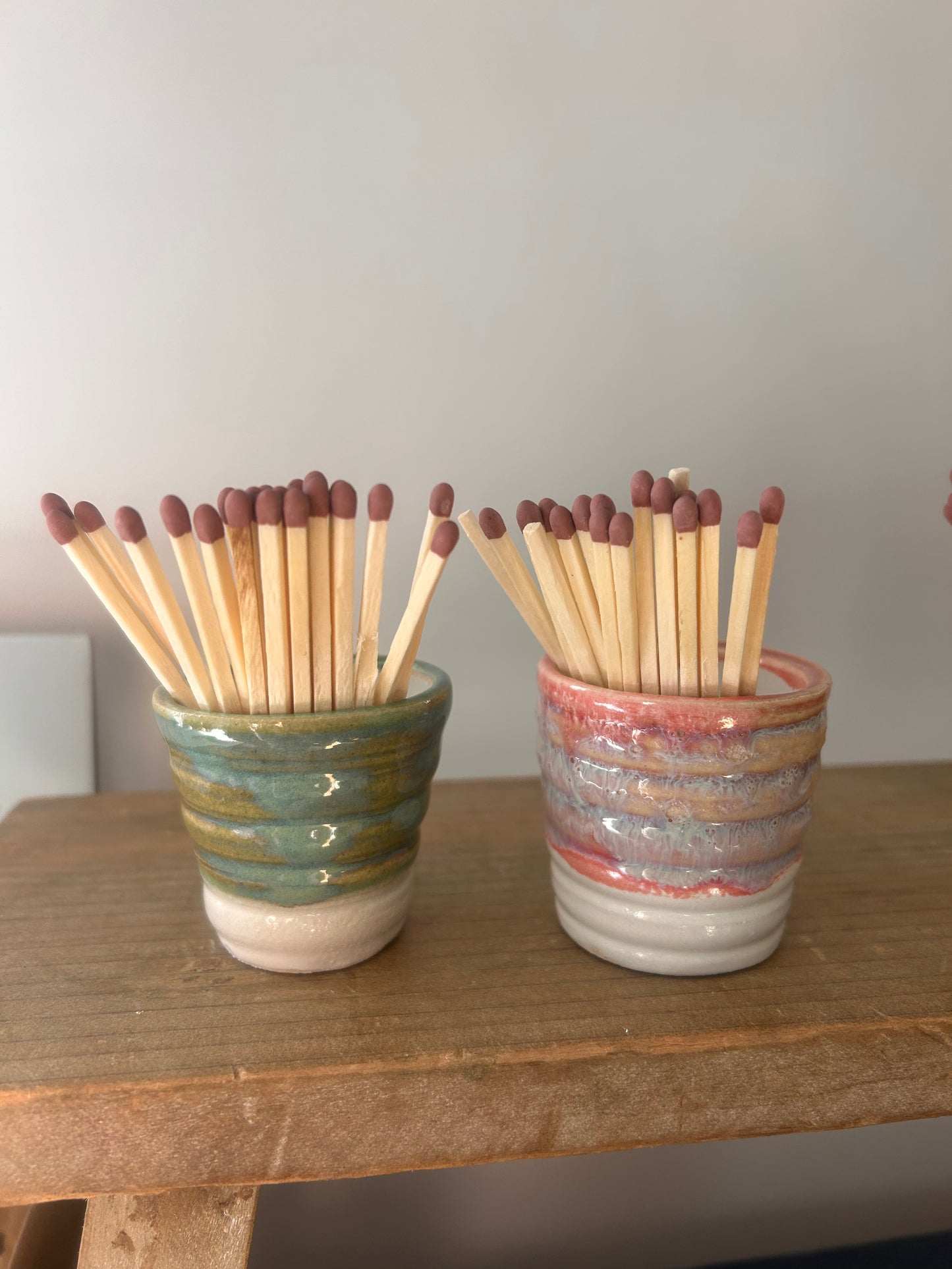 Hand Made Ceramic Match Stick Holder and Striker