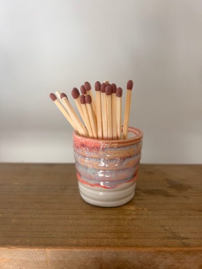 Hand Made Ceramic Match Stick Holder and Striker