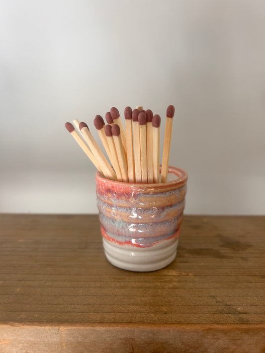 Hand Made Ceramic Match Stick Holder and Striker