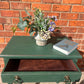Rustic Hand Painted Table with Drawer in Amsterdam Green