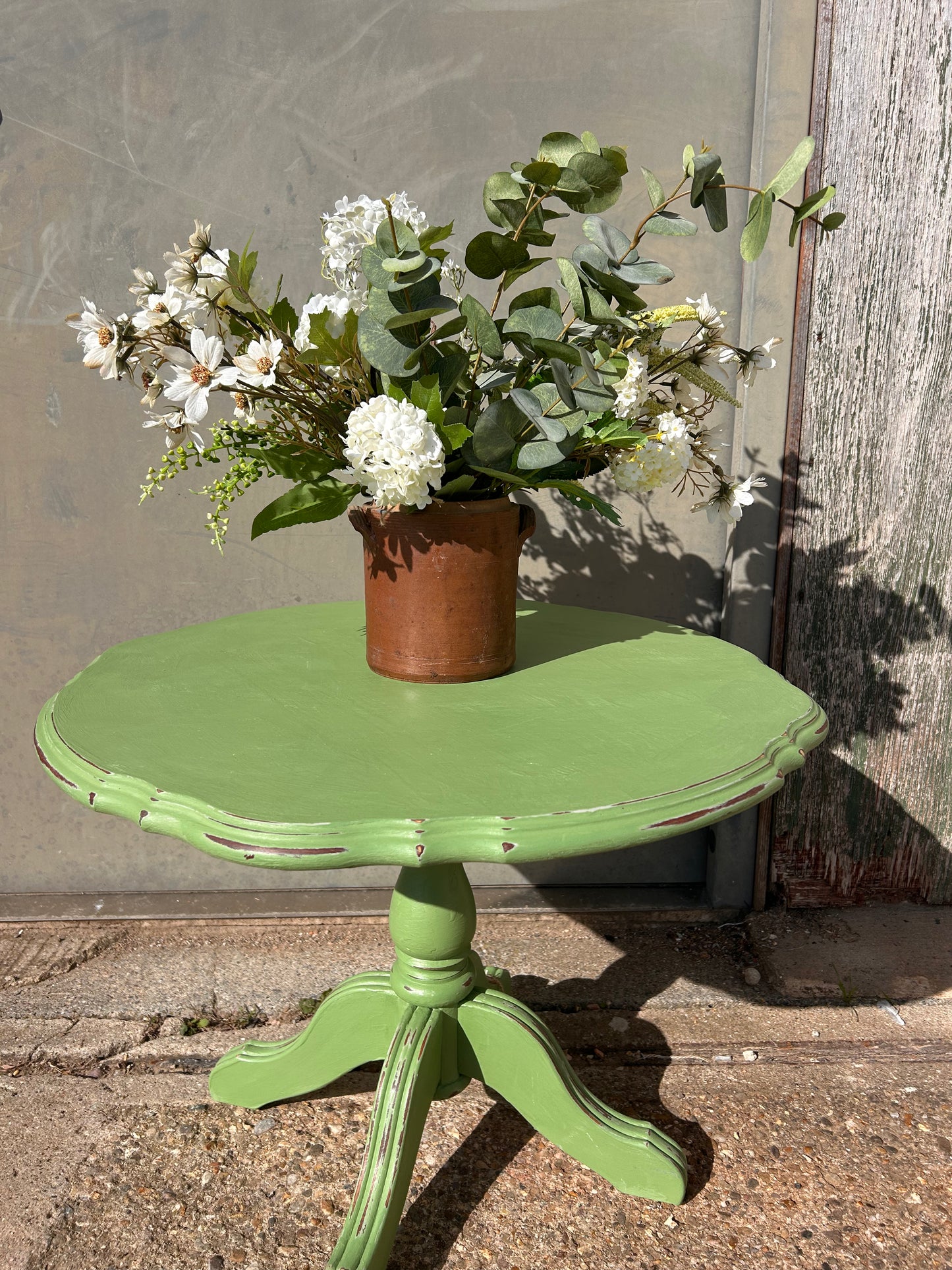 Rustic Handpainted Green Coffee Table