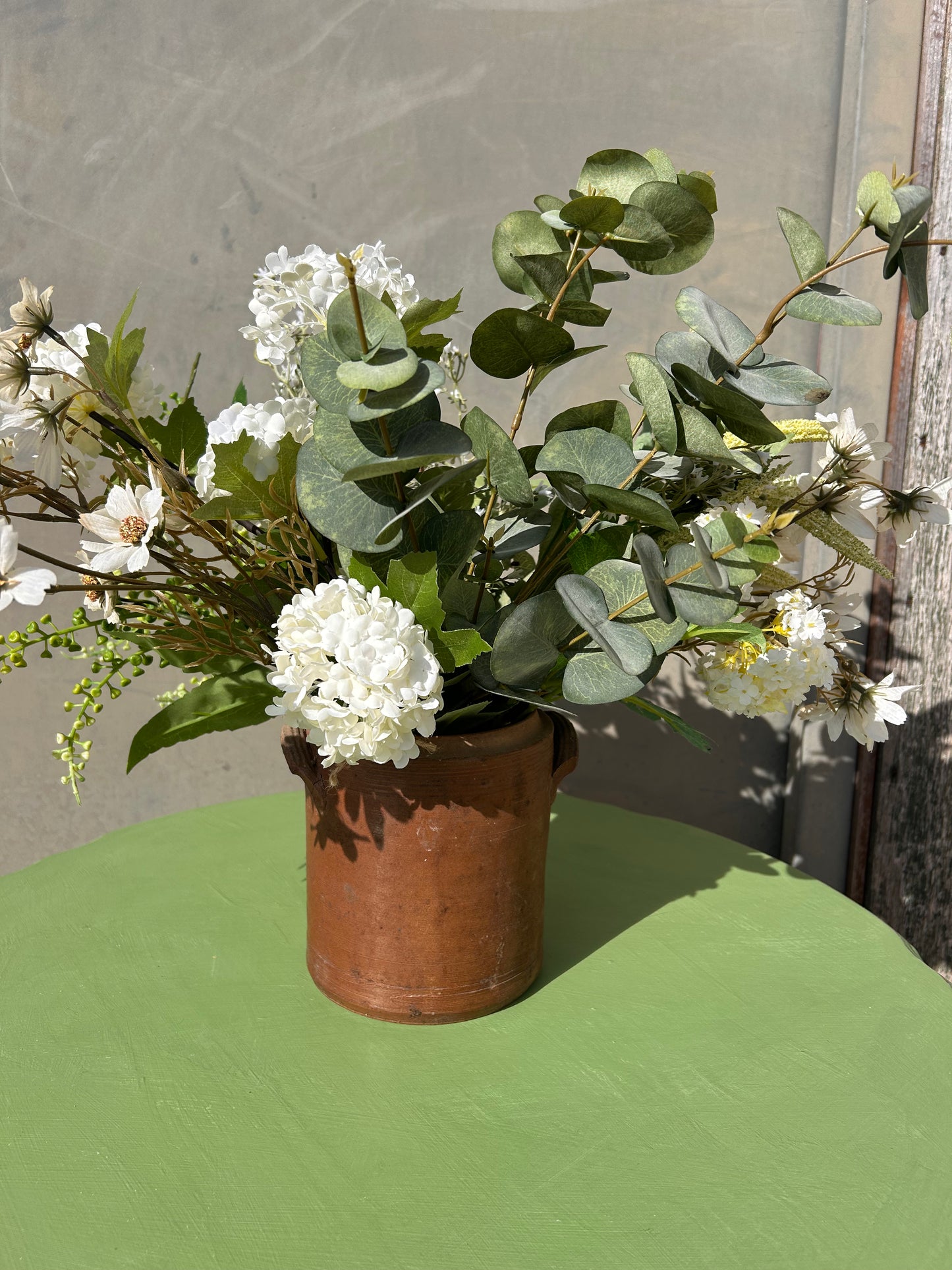 Rustic Handpainted Green Coffee Table