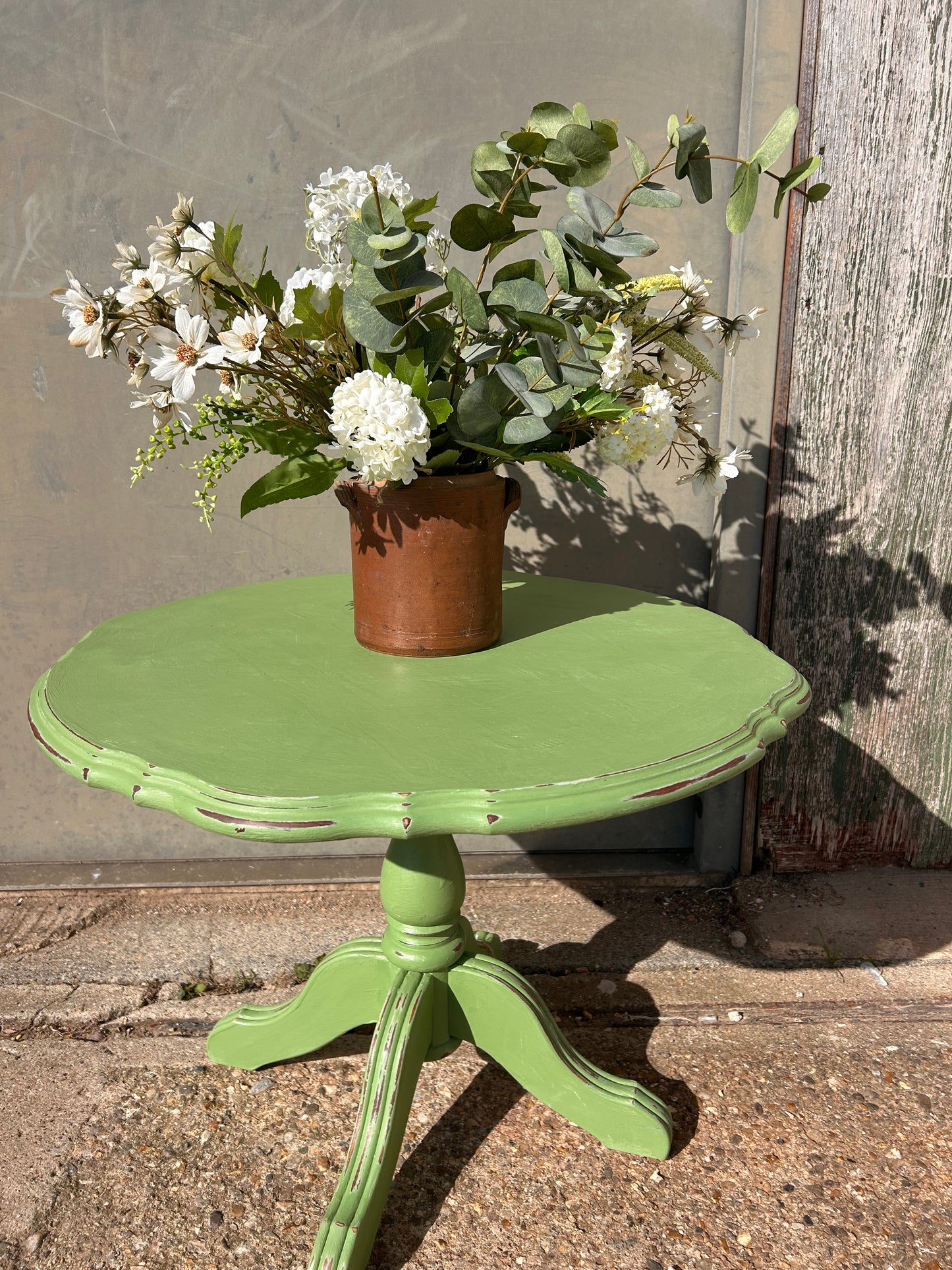 Rustic Handpainted Green Coffee Table