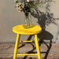 Rustic Yellow Hand Painted Stool