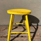Rustic Yellow Hand Painted Stool