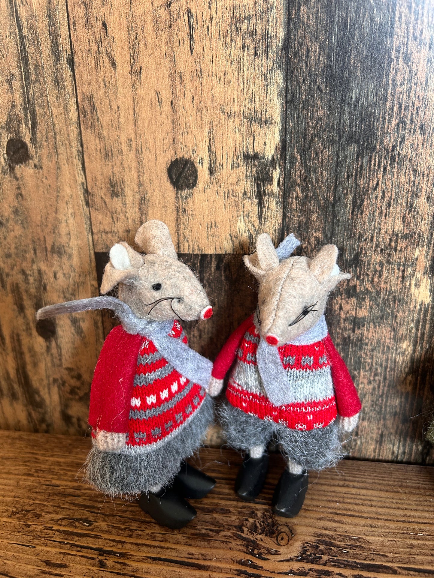 Standing Fabric Mice with Clogs