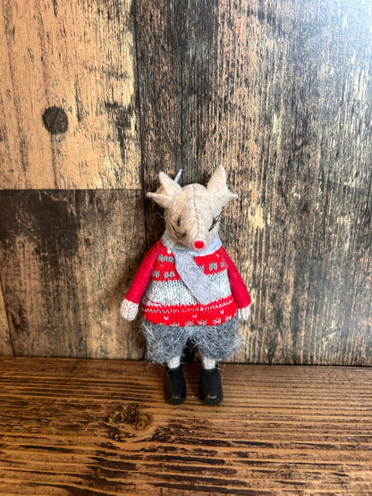 Standing Fabric Mice with Clogs