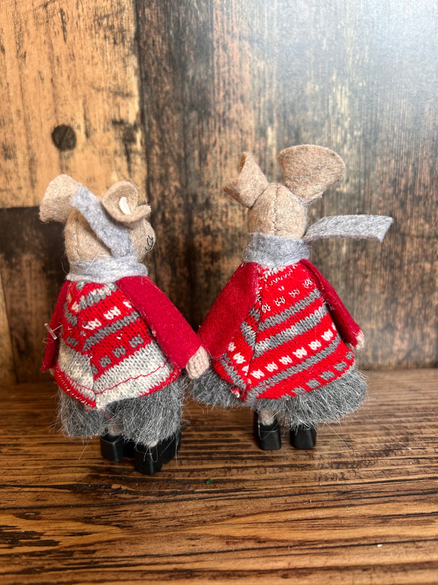 Standing Fabric Mice with Clogs