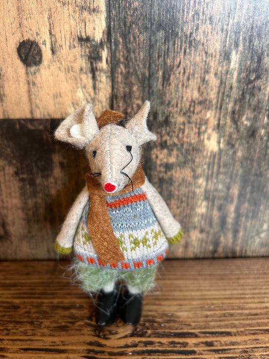 Standing Fabric Mice with Clogs