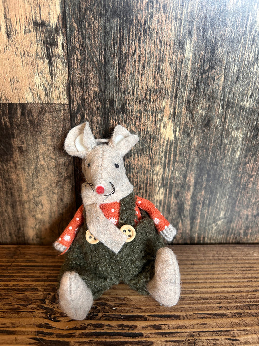 Sitting Fabric Mice in Dungarees
