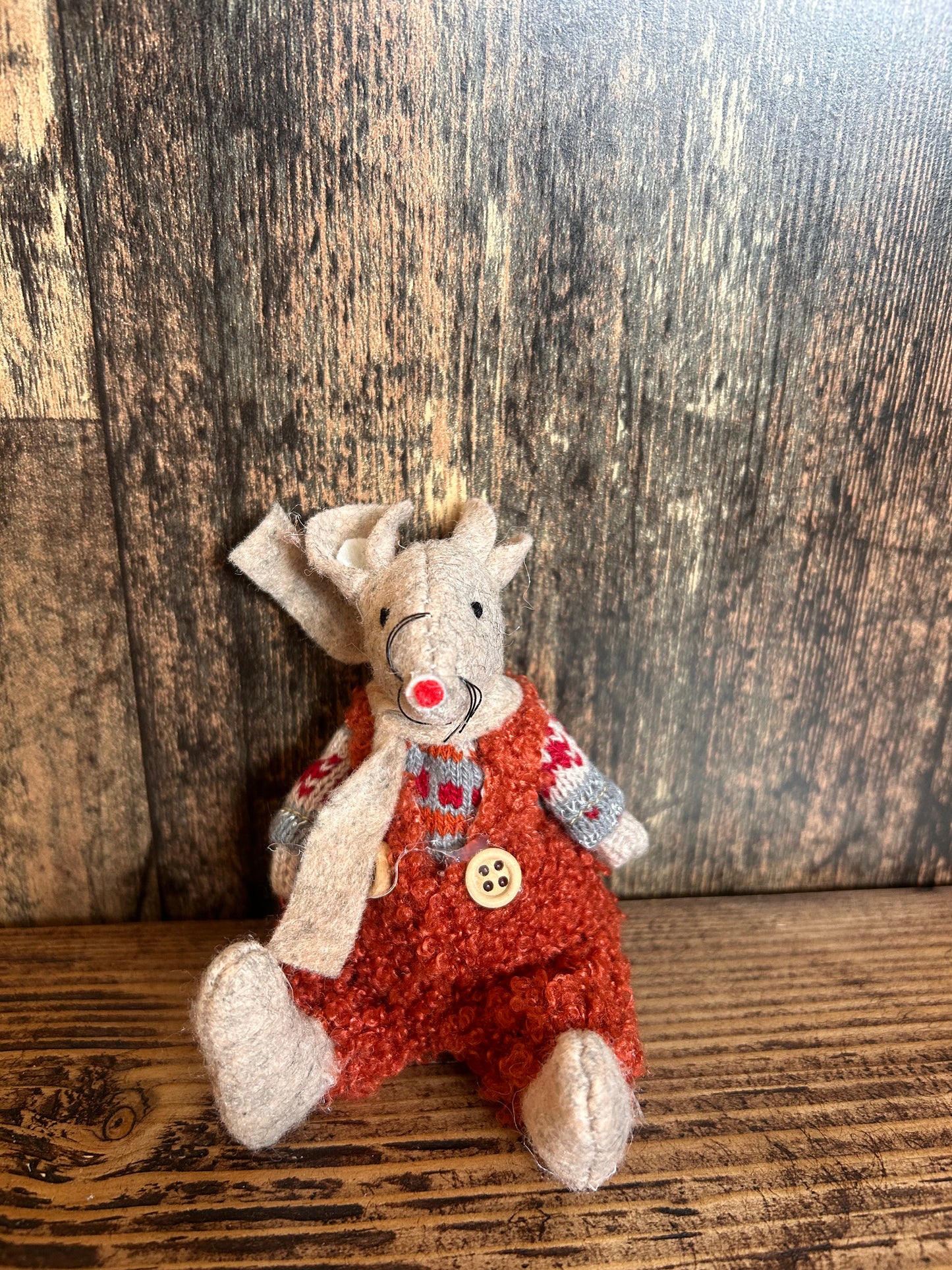 Sitting Fabric Mice in Dungarees