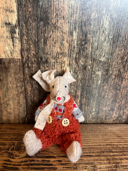 Sitting Fabric Mice in Dungarees