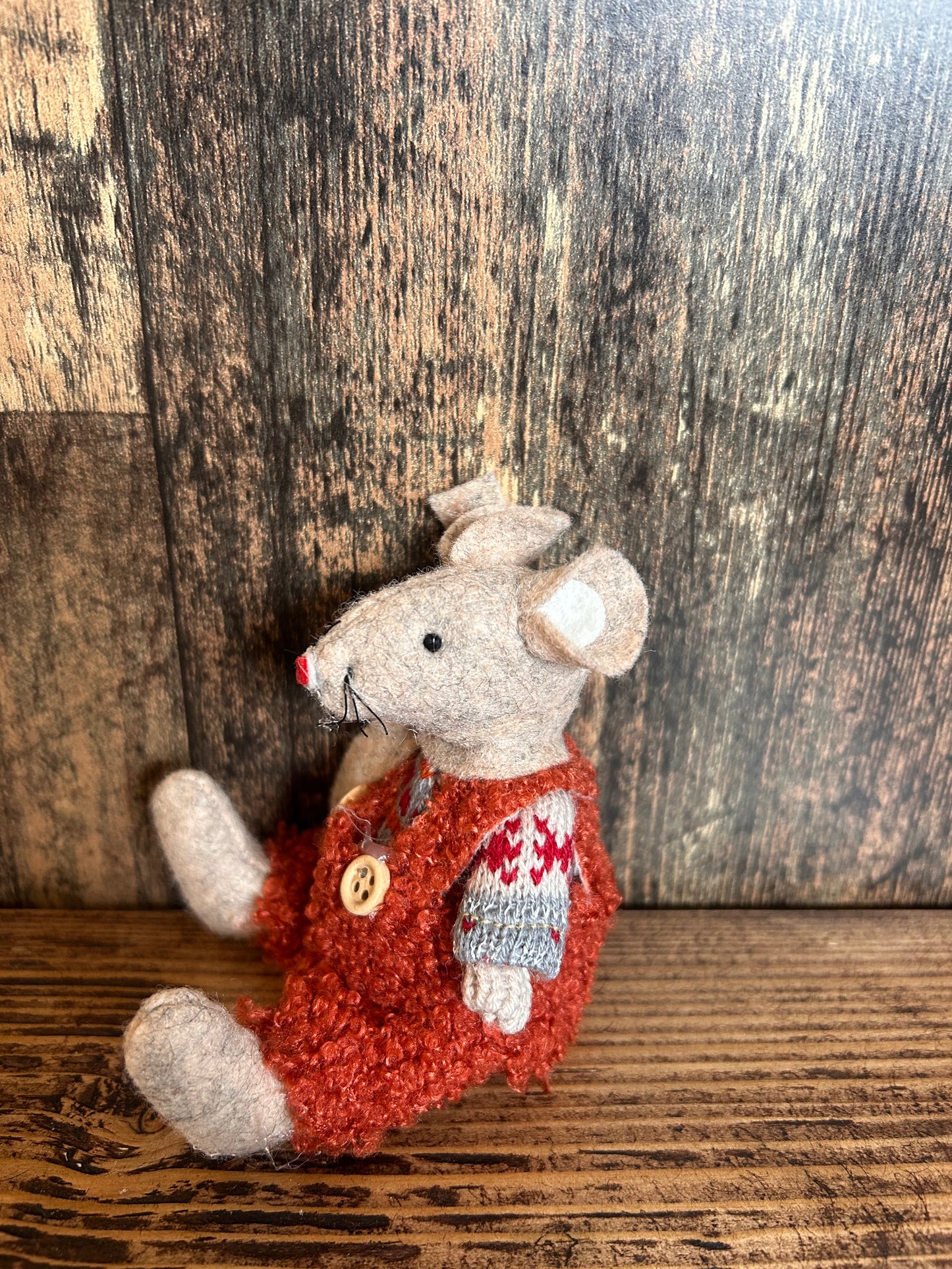 Sitting Fabric Mice in Dungarees