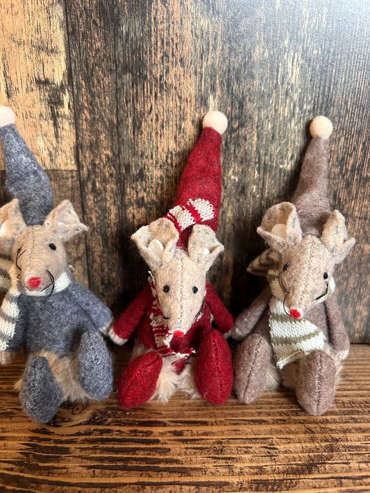 Felt Mice -Winter Seasonal Decorations
