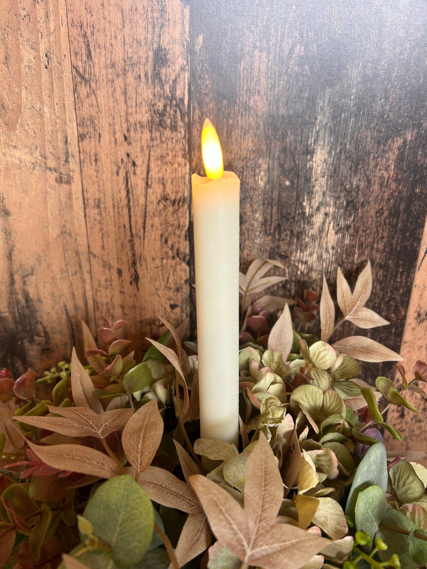 Faux Flower and candle Table Centrepiece -Hydrangea