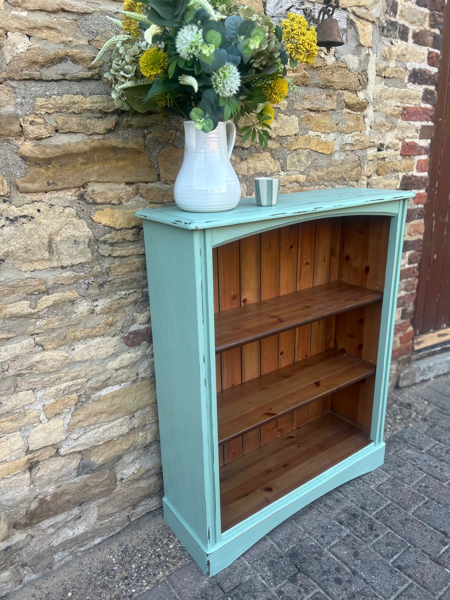 Hand Painted Country House Bookcase in Bespoke Country Green