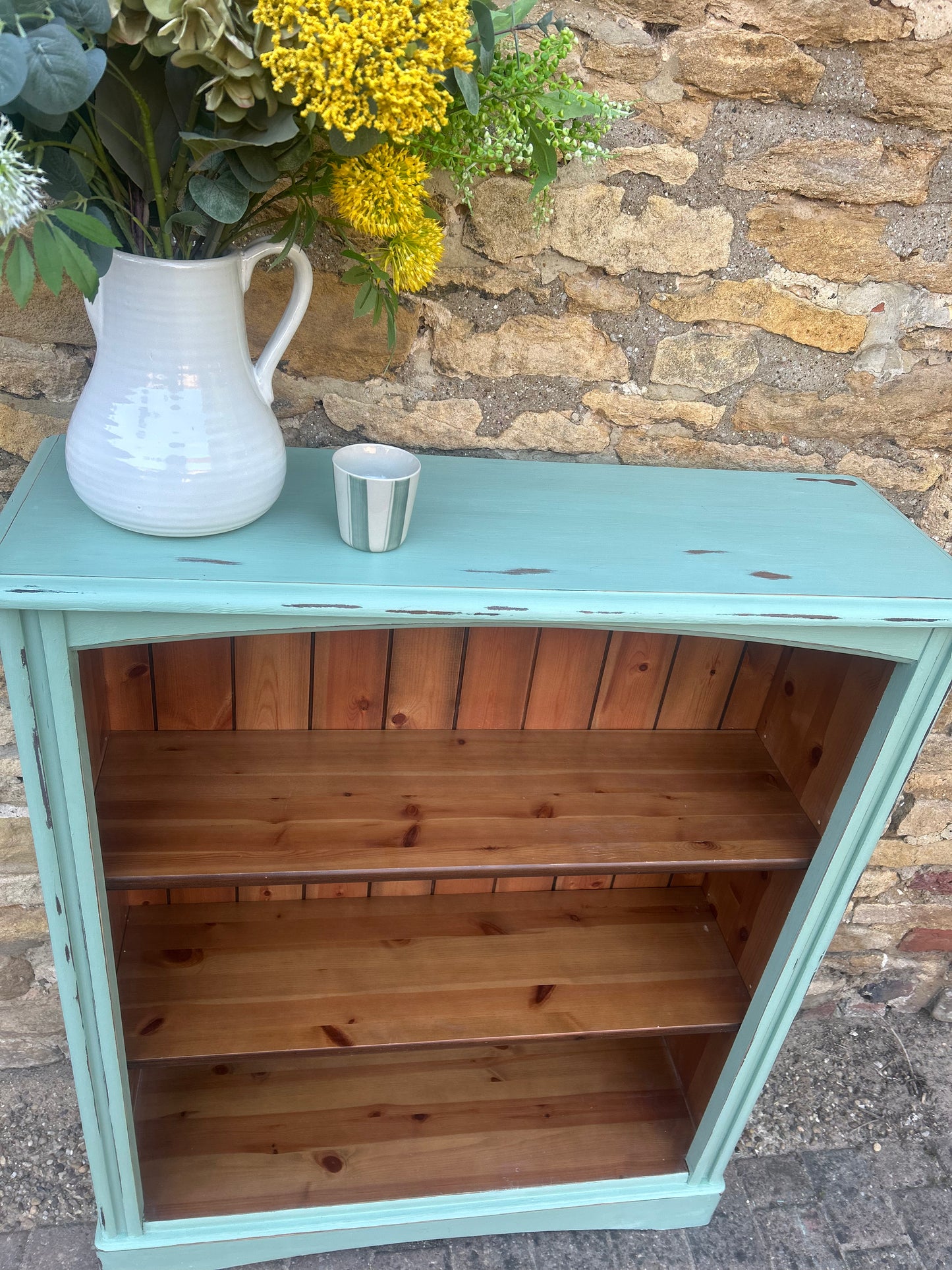 Hand Painted Country House Bookcase in Bespoke Country Green