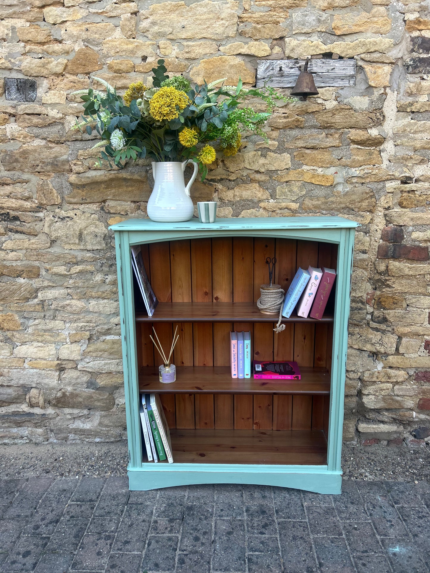 Hand Painted Country House Bookcase in Bespoke Country Green