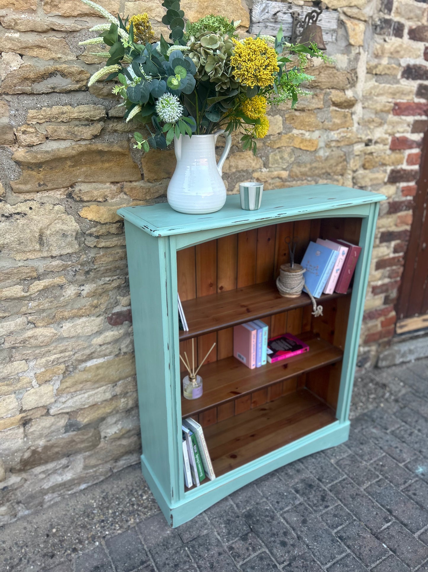 Hand Painted Country House Bookcase in Bespoke Country Green