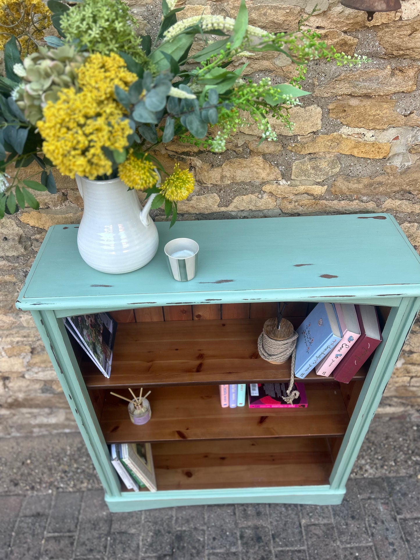 Hand Painted Country House Bookcase in Bespoke Country Green