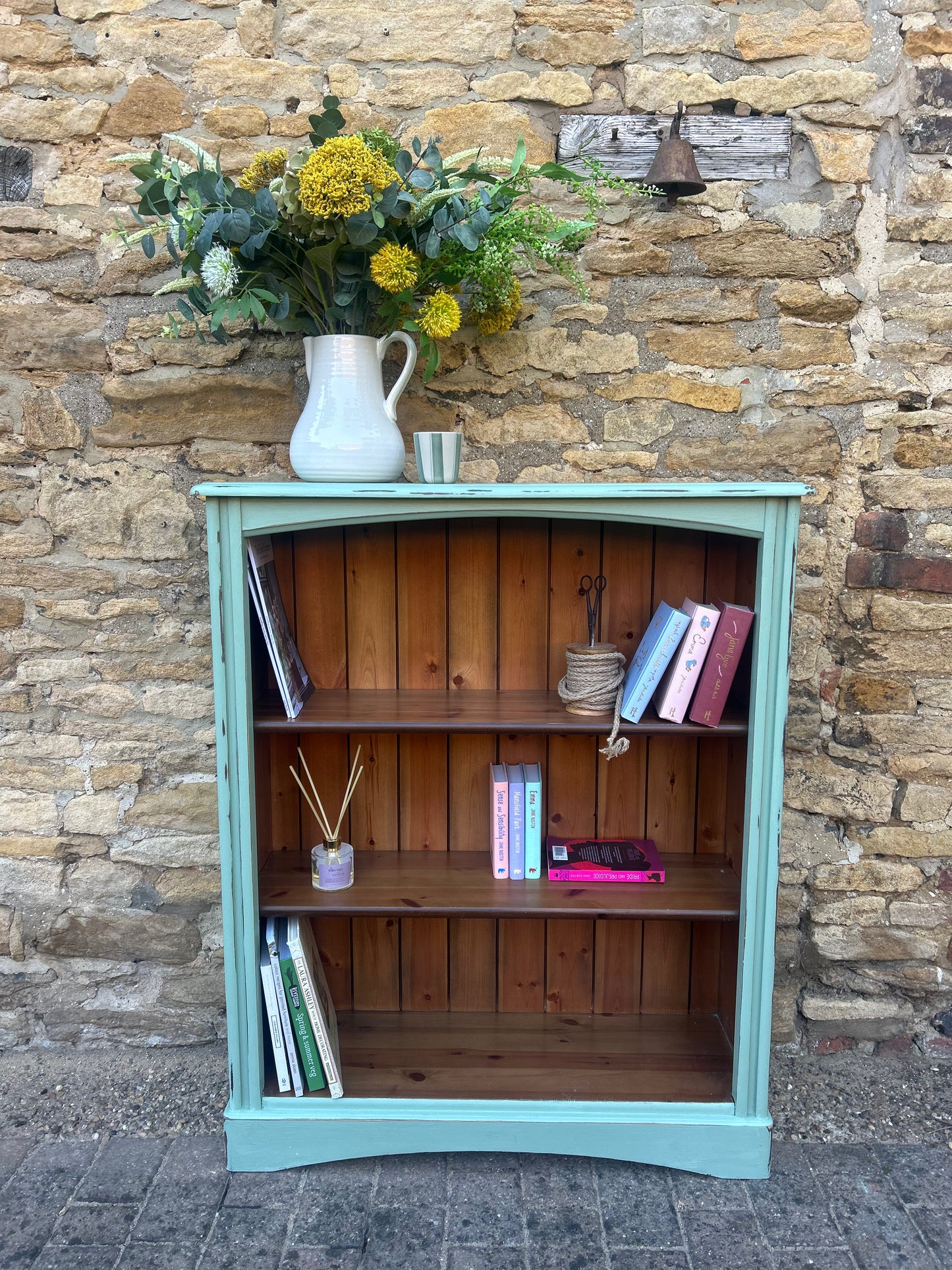 Hand Painted Country House Bookcase in Bespoke Country Green