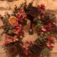 Christmas Faux Rustic Wreath with Berries, Hydrangea and Foliage and Vintage Bell