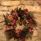 Christmas Faux Rustic Wreath with Berries, Hydrangea and Foliage and Vintage Bell