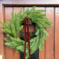 Christmas Faux Pine Wreath with Velvet Ribbon