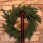 Christmas Faux Pine Wreath with Velvet Ribbon