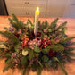 Christmas Table Centre- Faux Flower and Candle Table Centrepiece -Hydrangea, Greenery and Pine